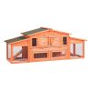 71' Large Wooden Rabbit Hutch Small Animal House with 2 Run Play Area
