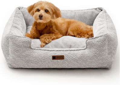 MEWOOFUN Medium Dog Bed - 31.5x23.6x9.5 Inch Washable Rectangle Pet Bed With Warming & Calming Features, Anti-Slip Bottom For Puppies (Option: WP162)