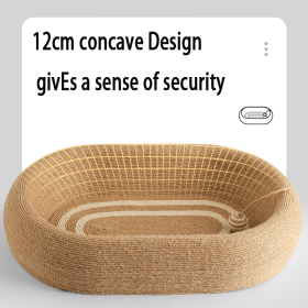 Large Space Sisal Cat Scratching Board Cat Bed, One-piece Enlarged And Widened Wear-resistant And Non-chipping Cat Scratching Basin With Cat Ball (Option: 1pcs)